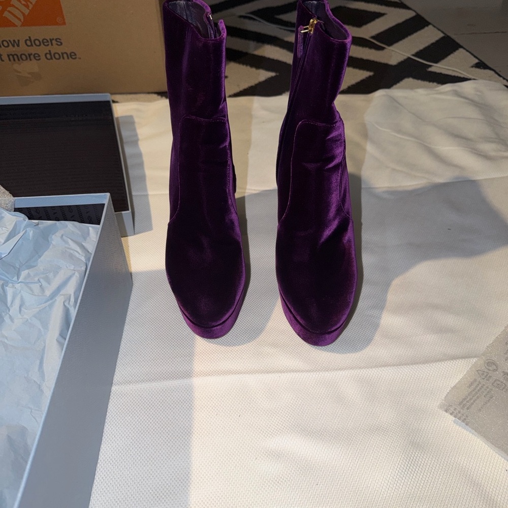 PRADA CALZATURE DONNA Platform Boots| size 40.5 | Color - Mora (Purple) - Picture 8 of 17